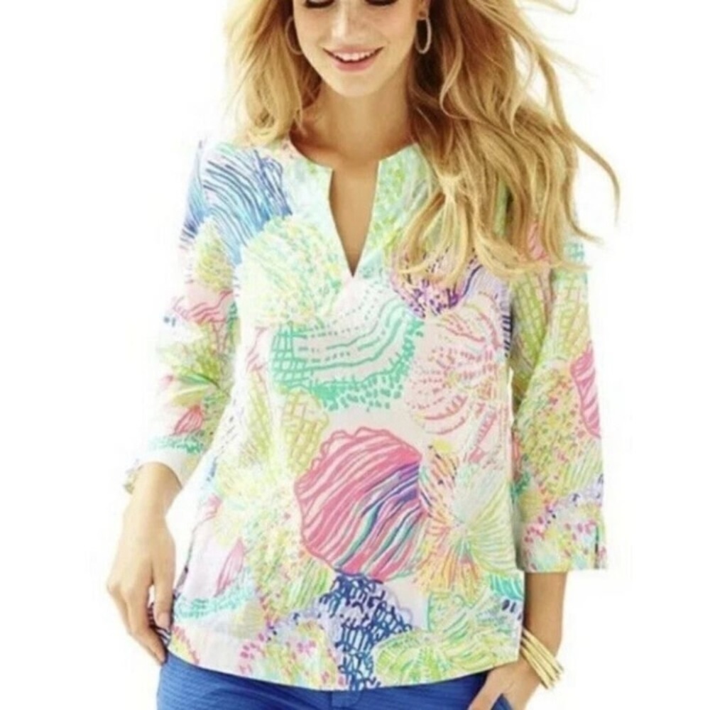Lily Pulitzer Pastel Amelia Island Multi-Color Printed Tunic